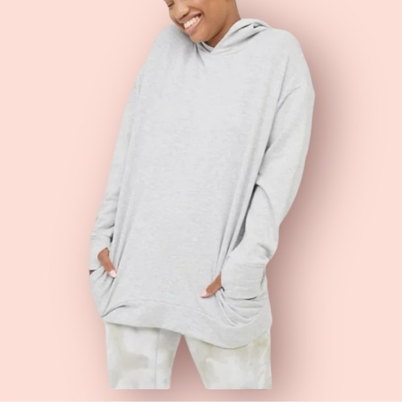 Arie offline pull over grey hoodie oversized with thumb holes size small - Picture 1 of 5
